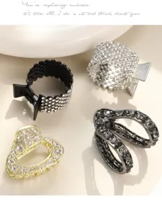 Rhinestone hair claws small sparkling hair clips cute metal claw clips for half up hairstyles