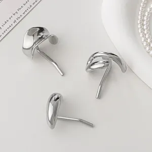 Minimalist silver metal hair clip ponytail buckle chic hair accessories for women styling