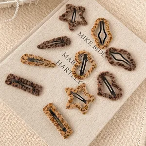 Pinces à cheveux léopard en peluche pinces BB duveteuses accessoires mignons pour cheveux