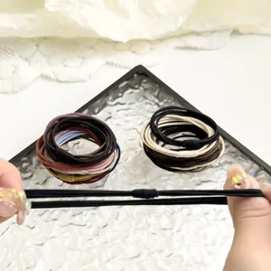 Durable high elasticity hair ties and elastic hair bands for women ponytail styling set main view