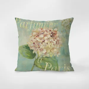 Housses de coussin décoratives avec motif peinture à l'huile d'hortensia rétro français.
