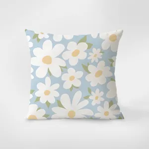 Nordic minimalist floral decorative throw pillow cover, modern fresh daisy cushion for sofa.