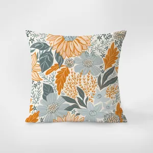 Moderne Blumen Kissenbezug mit botanischem Muster, weicher Samt Kissen fuer das Sofa.