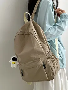 Grand sac a dos de voyage uni en nylon pour femme cartable elegant et pratique usage