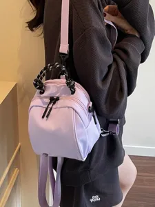 Stylish mini light purple backpack and crossbody bag for women casual daily commute use.