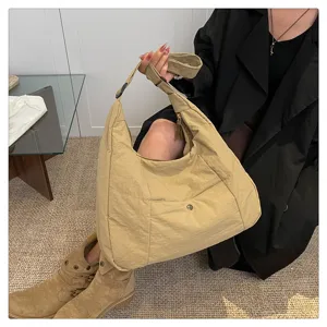 Detailed view of the casual lightweight minimalist shoulder crossbody tote bag for women.