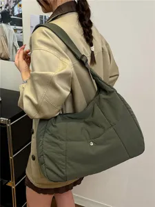 Women large capacity casual shoulder bag daily lightweight nylon crossbody tote bag