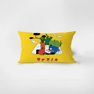 Nordic minimalist funny vegetable illustration rectangular velvet waist pillow cushion cover sofa
