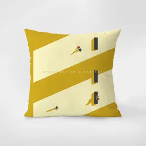 Housse de coussin jaune style nordique minimaliste avec design géométrique abstrait pour.