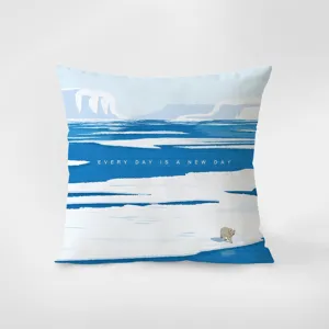 Nordic blue arctic polar bear cushion cover minimalist style living room sofa decorative pillow