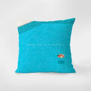 Nordic blue pool print throw pillow soft velvet cushion cover for living room sofa bedroom decor