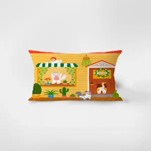 Joli coussin rectangulaire en velours doux style sucré pour canapé salon décoration maison.