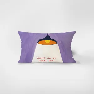 Nordic dopamine style rectangular throw pillow case with artistic light lamp pattern print.
