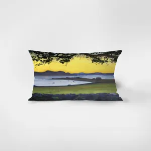 Norwegian landscape art rectangular throw pillow velvet sofa decorative lumbar cushion cover