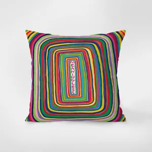 Farbenfrohes abstraktes Kissen Detail, kunstvolles Muster Kissen für Sofa Schlafzimmer Dekor