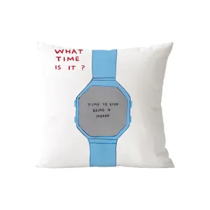 Nordic style funny watch graphic throw pillow cover, comfortable cotton fabric for home sofa.