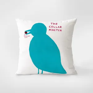 Cute blue bird print decorative pillowcase cozy cushion cover for home sofa bedroom decor.
