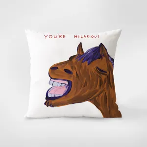 Housse de coussin cheval drôle, joli coussin decoratif imprimé animal pour canapé maison.