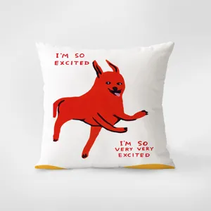 Funny red dog print throw pillow abstract art style cute home sofa decorative cushion cover