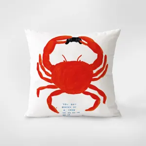 Funny red crab game controller print square cushion cover soft home sofa decorative pillow