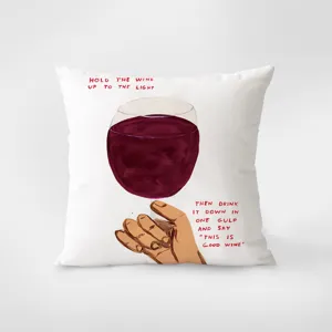 Housse de coussin artistique motif vin rouge, housse en flanelle douce pour la maison.