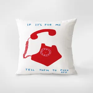 Funny red telephone printed throw pillow home decor soft flannel couch cushion cover 45cm