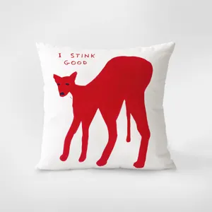 Red artistic abstract design decorative throw pillow soft flannel cushion cover for sofa home.