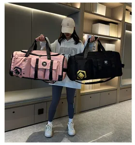 Large capacity women fitness travel duffel bag, casual commuter shoulder storage bag.