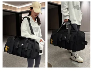 Large capacity sports duffel bag for women multi pocket gym travel fitness bag commute