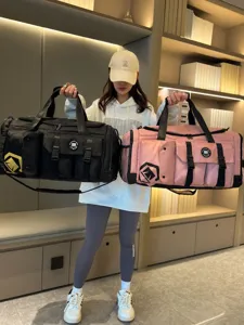 Large capacity travel duffel bag for women, stylish gym bag and multi-pocket weekender.