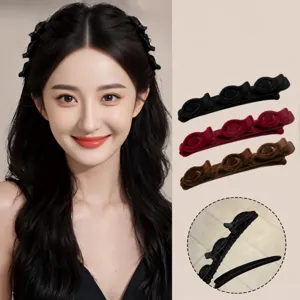 Flocked Braided Hair Clip Duckbill Hairpin Sweet Hair Accessories For Women Daily Hair Styling