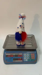 US Independence Day Gnome Faceless Doll Patriotic Red White Blue Tiered Tray Decor Gnome