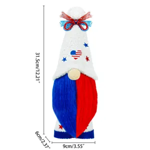 US Independence Day patriotic gnome plush doll faceless toy holiday home decor 31.5cm