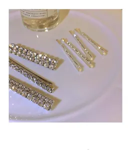 Set di fermagli per capelli con strass brillanti, eleganti accessori per acconciature da donna.