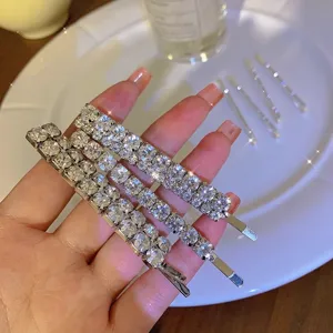 Mollette per Capelli con Strass da Donna in Lega di Metallo Cristallo Fermagli Brillanti Frangia Laterale Accessori Capelli