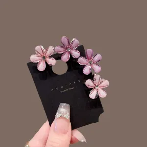 Mini pince a cheveux fleur rose accessoire mignon pince laterale coiffure mode