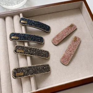 Rhinestone hair clips full drill sparkling crystal rectangle barrettes elegant hair accessories