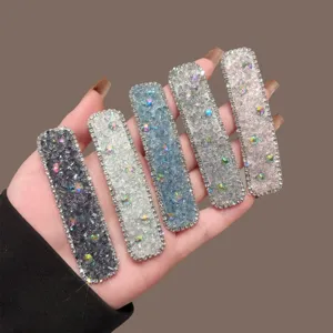 Korean Ultra Shiny Crystal Square Hair Clip Rhinestone Hairpin Sweet Bangs Side Clip Fashion Hair Accessories For Women