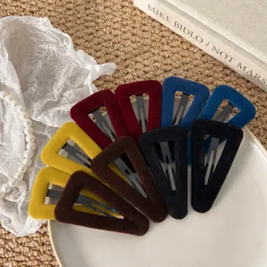 Handgemachte Samt Dreieck Haarspange Retro BB Haarnadel Seiten-Haarspangen Mode Haarschmuck Für Frauen Und Mädchen