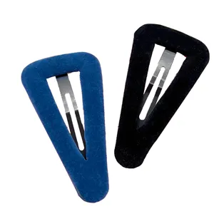 Samt Dreieck BB Haarklammern Set, schwarz und blaue Haarspange fuer Damen Alltag