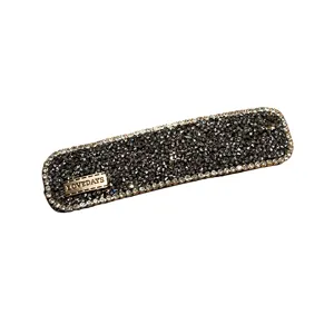 Sparkling rhinestone hair clip for women, exquisite square barrette with full crystal diamonds.