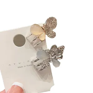 Sweet butterfly hair claw clip French fairy hair accessory rhinestone side hairgrip