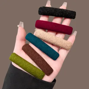 Minimalistisch Einfarbig Stoff Rechteckig BB Haarspangen Süße Seitenhaarnadeln Modische Haarschmuck Für Damen