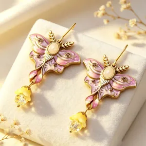 Vintage Enamel Butterfly Tassel Drop Earrings Alloy Rhinestone Copper Earring Post Fashion Jewelry Gift For Women