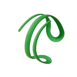 Minimalist candy green curved cuff bracelet, modern artistic open bangle for women.