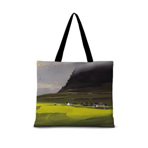 Sac cabas en toile avec paysage artistique vintage, grand sac porté épaule quotidien pour femmes