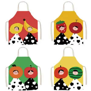 Arte San Valentino Carino Grembiule Senza Maniche Antivegetativa Frutta Cartone Animato Cucina Cottura Forno Grembiule Domestico