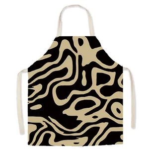 Abstract pattern fabric apron detail shot, kitchen cooking art smock accessory