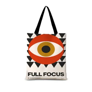 Sac cabas en toile pour femme avec motif d'œil abstrait artistique et poignées pour le quotidien.
