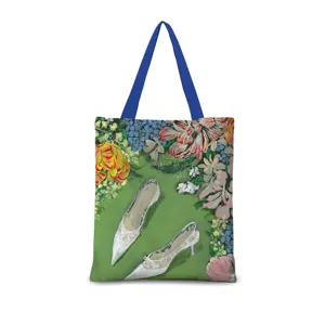 Sac cabas en toile avec illustration florale artistique vintage sac bandoulière décontracté